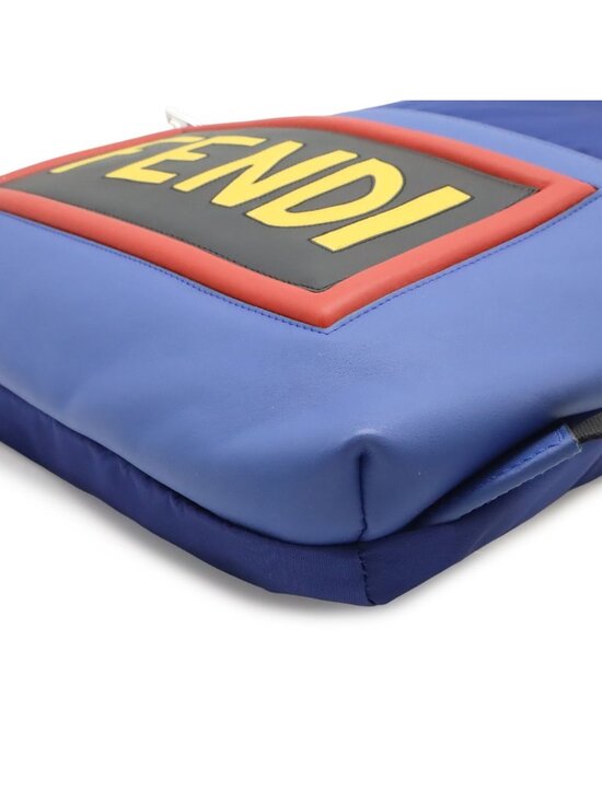 Fendi Logo Face Drawstring Backpack Nylon Leather Navy Blue Multicolor main image 9